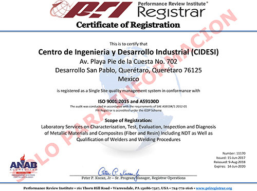 Certificaciones Cidesi