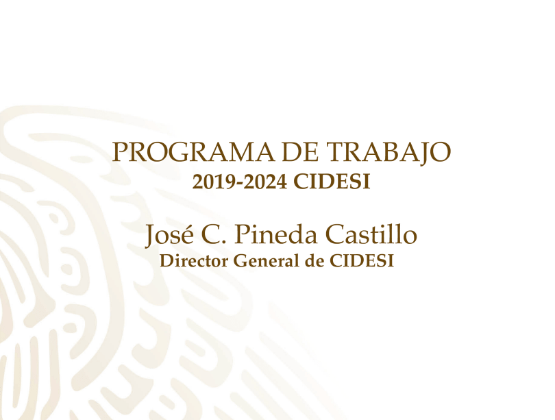 Programa de trabajo CIDESI 2019-2024